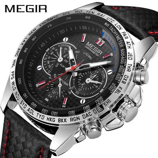 MEGIR Mens Watches Top Brand Luxury Quartz Watch Men Fashion Luminous Army Waterproof Men Wrist Watch  Relogio Masculino 1010G