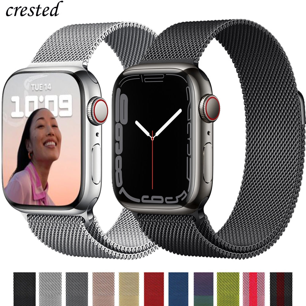 Magnetic Loop Strap For Apple watch Band 44mm 40mm 45mm 41mm 42mm 38mm Stainless steel correa bracelet iWatch serie 3 4 5 6 se 7